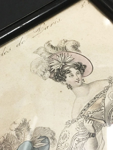 Colección de 14 Grabados Antiguos 'Petit Courrier des Dames'