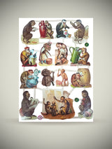 Hoja Cromos Alemanes 'Monos y Chimpancés'
