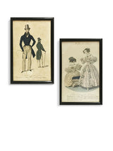 Colección de 14 Grabados Antiguos 'Petit Courrier des Dames'