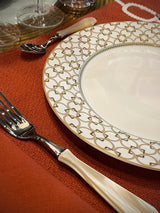 Plato Llano de Porcelana 'Decó'