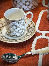 Juego de 2 Tazas de Espresso de Porcelana con Plato 'Decó'