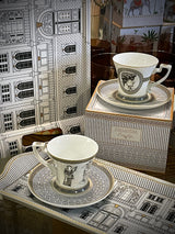 Juego de 2 Tazas y Platos de Café 'Palladium' - 80 ml