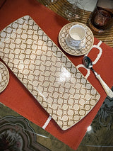Bandeja de Porcelana Rectangular 'Decó' - 35x15 cm