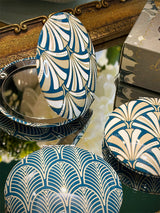 Espejo de Bolsillo Doble 'Art Deco' - Azul