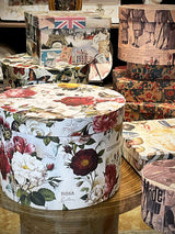 Caja Redonda Grande 'Rosas' - 30x22 cm