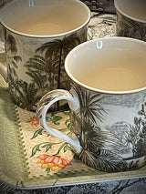 Set of 4 Porcelain Mugs 'Retro Jungle' - 300 ml