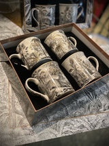 Set of 4 Porcelain Mugs 'Retro Jungle' - 300 ml