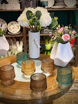 Portavela Tealight de Cristal 'Brisa' - Champán