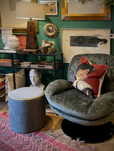 Pouf Redondo 'Countra' - Gris y Limón