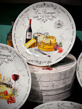 Set de 4 Platos de Postre de Porcelana 'Les Fromages'