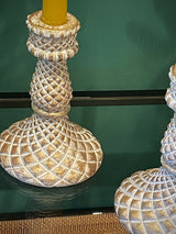 Candelabro Clásico 'Faccioluce' Blanco y Dorado - Mediano