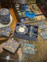 Juego de 2 Tazas y Platos de Espresso 'Strawberry Thief' - William Morris