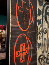 Xilografía Numerada y Firmada 'Montjuic - Serie Crema' Negro y Rojo - Victor Mira