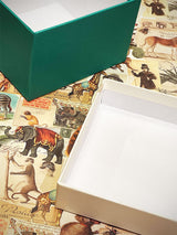 Caja 'Animalis' Pequeña - Pavo Real, Ciervo y Ardilla - 16x16x10 cm