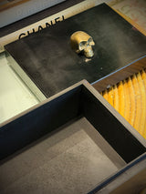 Decorative Box in Black Wood 'Skull'