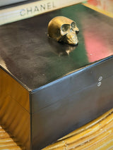 Decorative Box in Black Wood 'Skull'