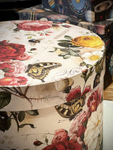 Caja Redonda Grande 'Rosas' - 30x22 cm