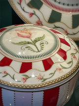 Round Porcelain Jewelry Box 'Flowery'