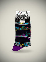 Calcetines en Caja de Lata 'Partituras Musicales' - Negro