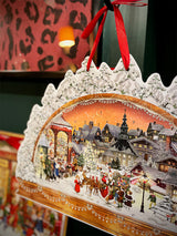 Calendario de Adviento 'Arco de Luces Nostálgico' - 52x35 cm