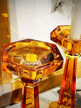 Pareja de Candelabros de Cristal 'Art Deco' - Naranja