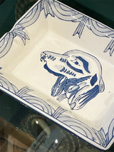 Cenicero Clásico 'Spaniel' Azul Grande