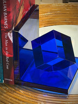 'Déco' Glass Bookend - Cobalt Blue