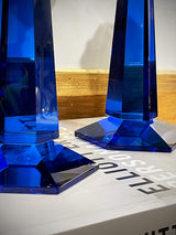 Pair of 'Art Deco' Crystal Chandeliers - Cobalt Blue