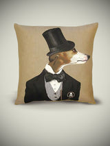 'Whippet Dog with Tie Bow' Cushion Cover - 45x45 cm