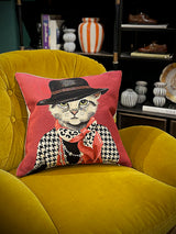Funda de Cojín 'Chatnel II' con Gato - 45x45 cm