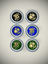 Juego de 6 Platitos de Porcelana 'French Toile' - Vintage