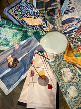 Pañuelo Estampado 'Paseo a Orillas del Mar' 90x90 cm - Sorolla