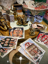 Tarjeta Calendario de Adviento 'Casa de Navidad' - Beige