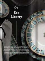 Plato Llano de Porcelana 'Decó'