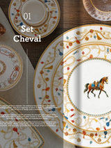 Plato Llano de Porcelana 'Decó'