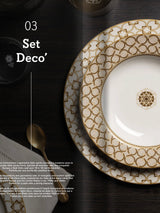 Plato Llano de Porcelana 'Decó'