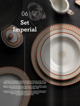 Plato Llano de Porcelana 'Decó'