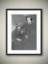 Lámina Decorativa 'Perro y Gato Victoriano'