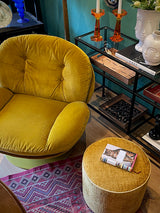 Pouf Redondo 'Burelles' - Amarillo Mostaza