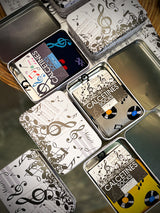 Calcetines en Caja de Lata 'Notas Musicales' - Azul