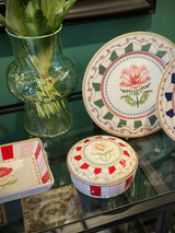 Round Porcelain Jewelry Box 'Flowery'