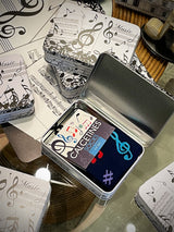 Calcetines en Caja de Lata 'Notas Musicales' - Azul