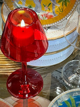 Candelabro Portavela de Cristal 'Samarcanda' Rojo