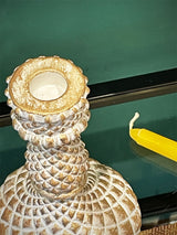 Candelabro Clásico 'Faccioluce' Blanco y Dorado - Mediano