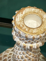 Candelabro Clásico 'Faccioluce' Blanco y Dorado - Mediano