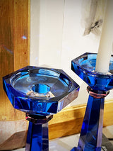 Pair of 'Art Deco' Crystal Chandeliers - Cobalt Blue