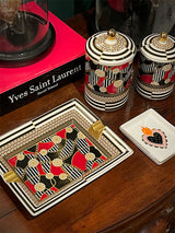 Porcelain Ashtray 'Luxury Living' - Chains