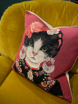 Funda de Cojín 'Gato Kahlo' - 45x45 cm