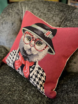 Funda de Cojín 'Chatnel' con Gato - 45x45 cm