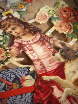 Hoja Cromos Alemanes 'Niña y Perrito'